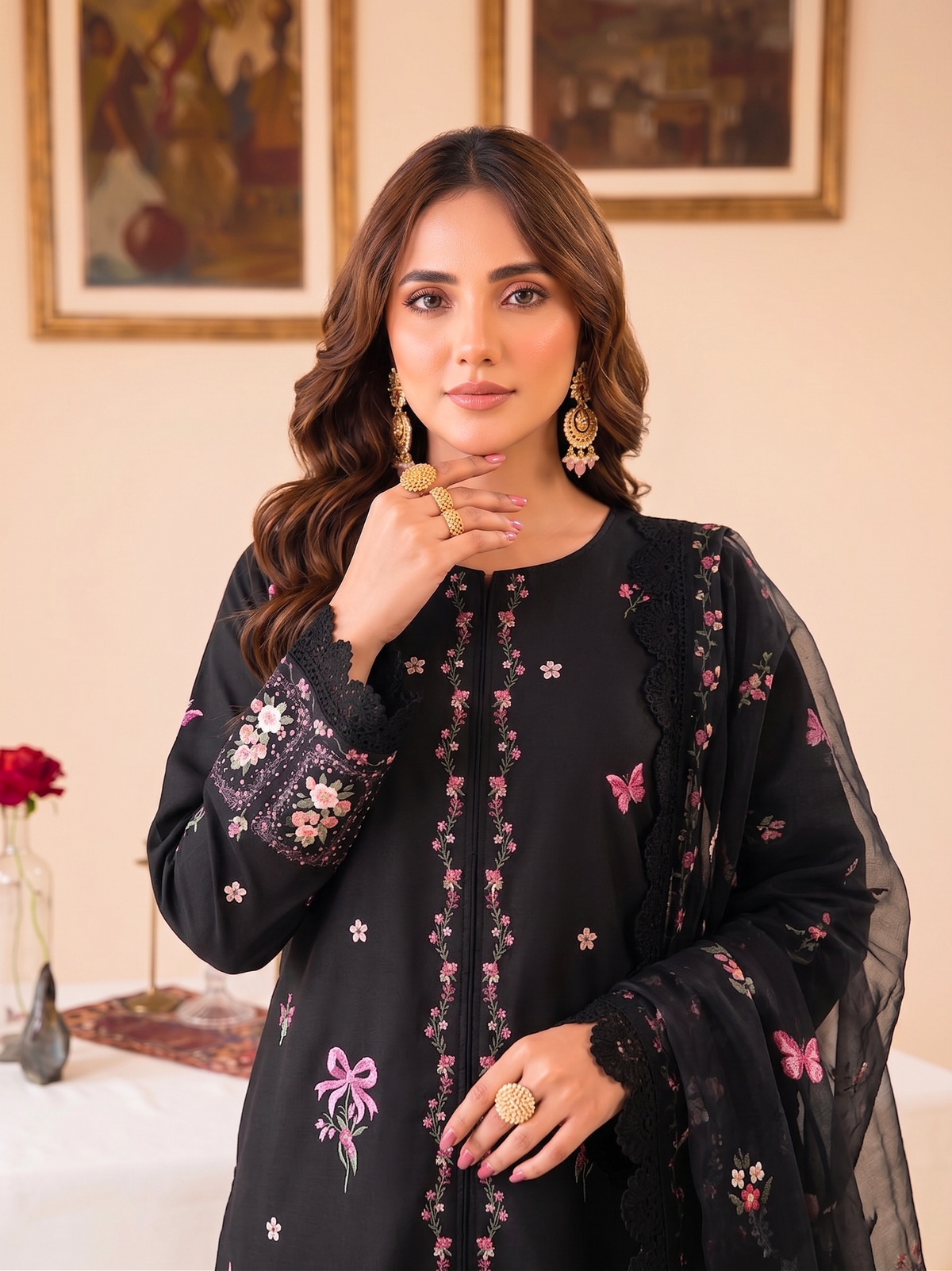 FLORAL NOIR | 3PC UNSTITCHED