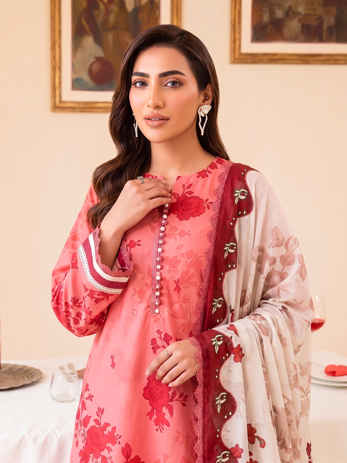 CORAL ROSE | 3PC UNSTITCHED