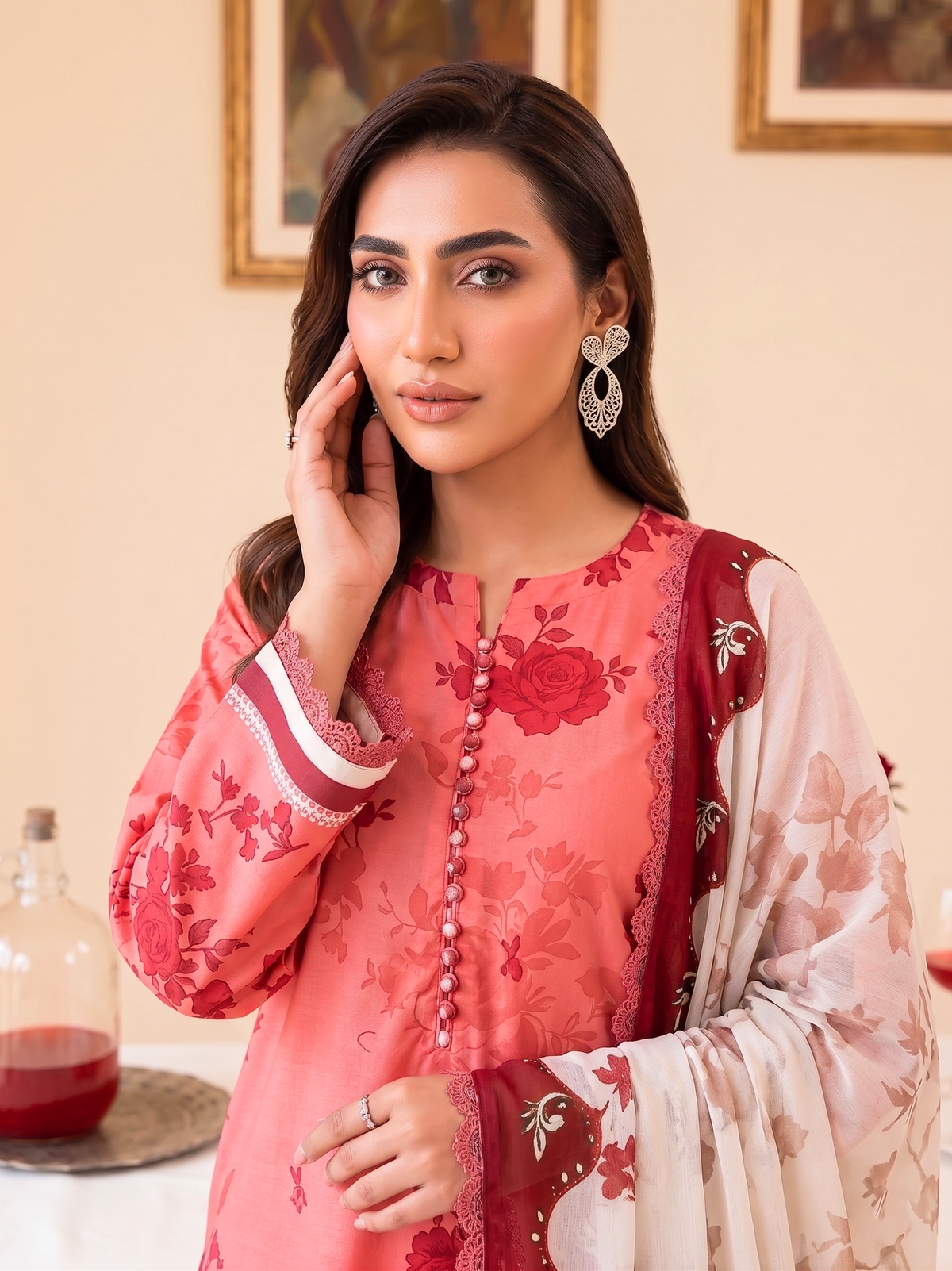CORAL ROSE | 3PC UNSTITCHED